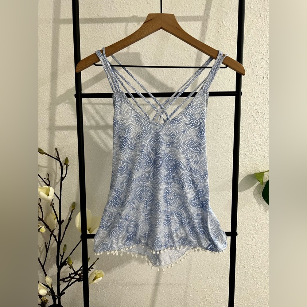 Blue and White Tank Top